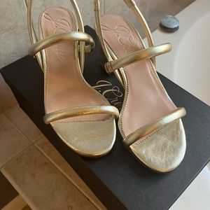 J. Crew gold metallic slingbacks, 6.5
